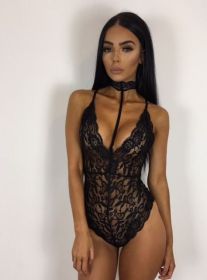 New Sexy Body Shaping Sexy Lace Jumpsuit Women's Clothing (Color: Gray, size: L)